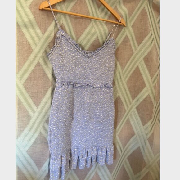 Lavender Floral Summer Dress- Stretchy with Ruffle Detail - Picture 4 of 6